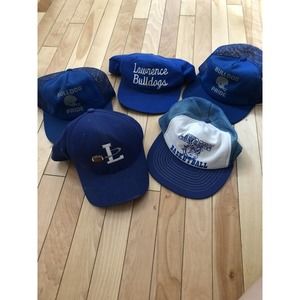 Lot 5 Vintage Maine Lawrence High Bulldogs SnapBack Mesh Trucker Hat Caps USA